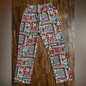 BDG Urban Outfitters Geometric Pull-on Pant in Red / Multicolor in Small